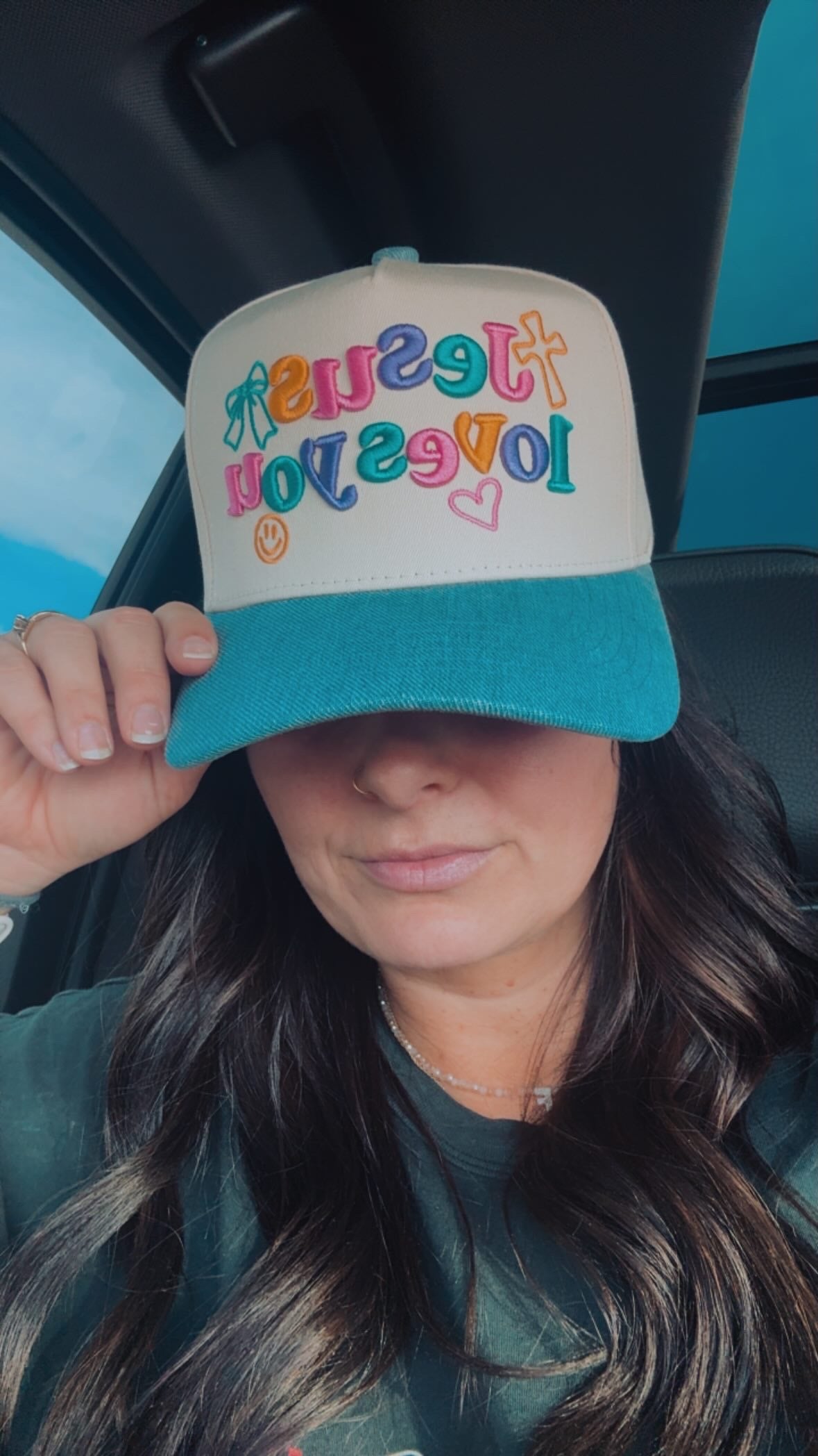 Jesus Loves You Denim Hat