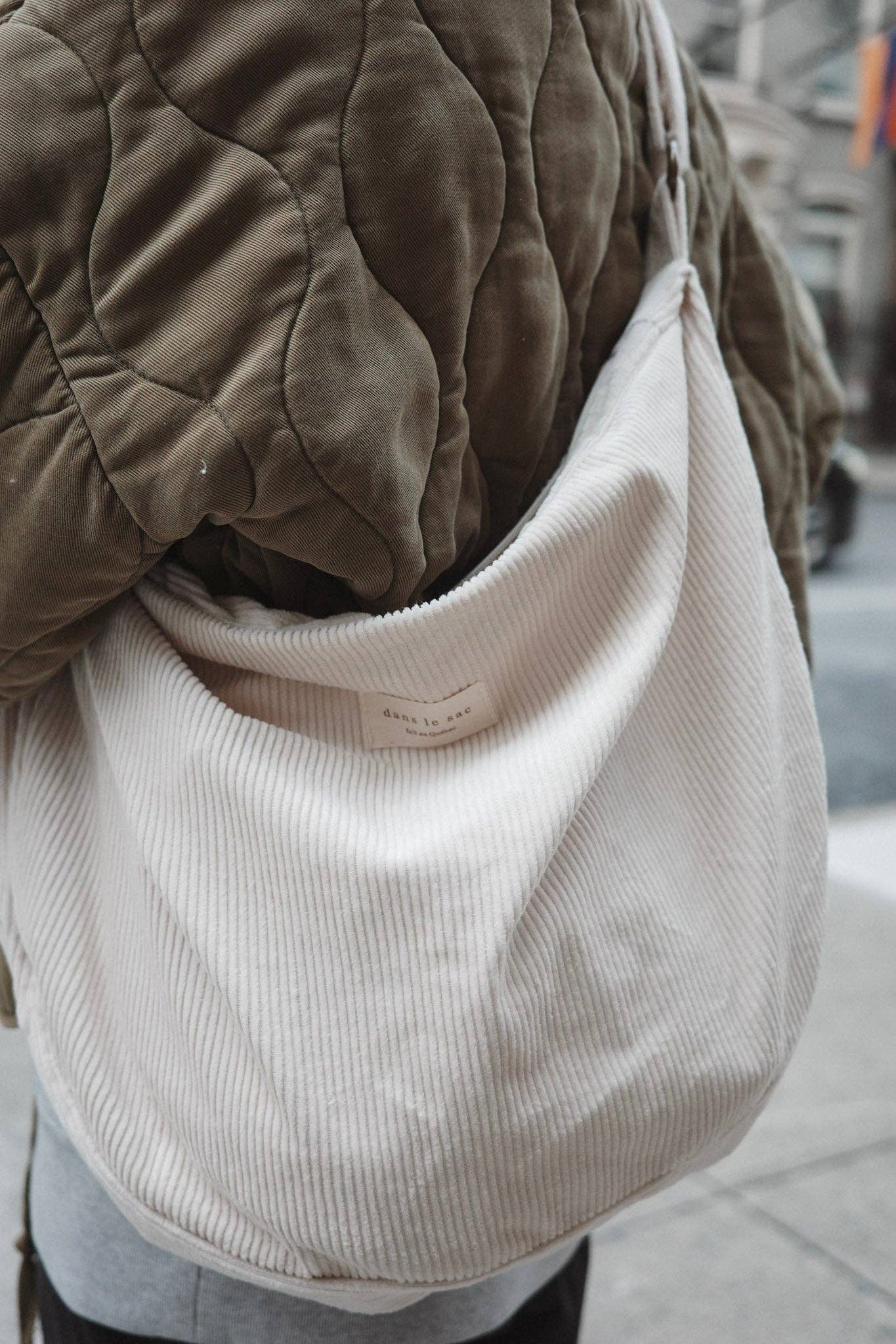 Crescent corduroy crossbody bag