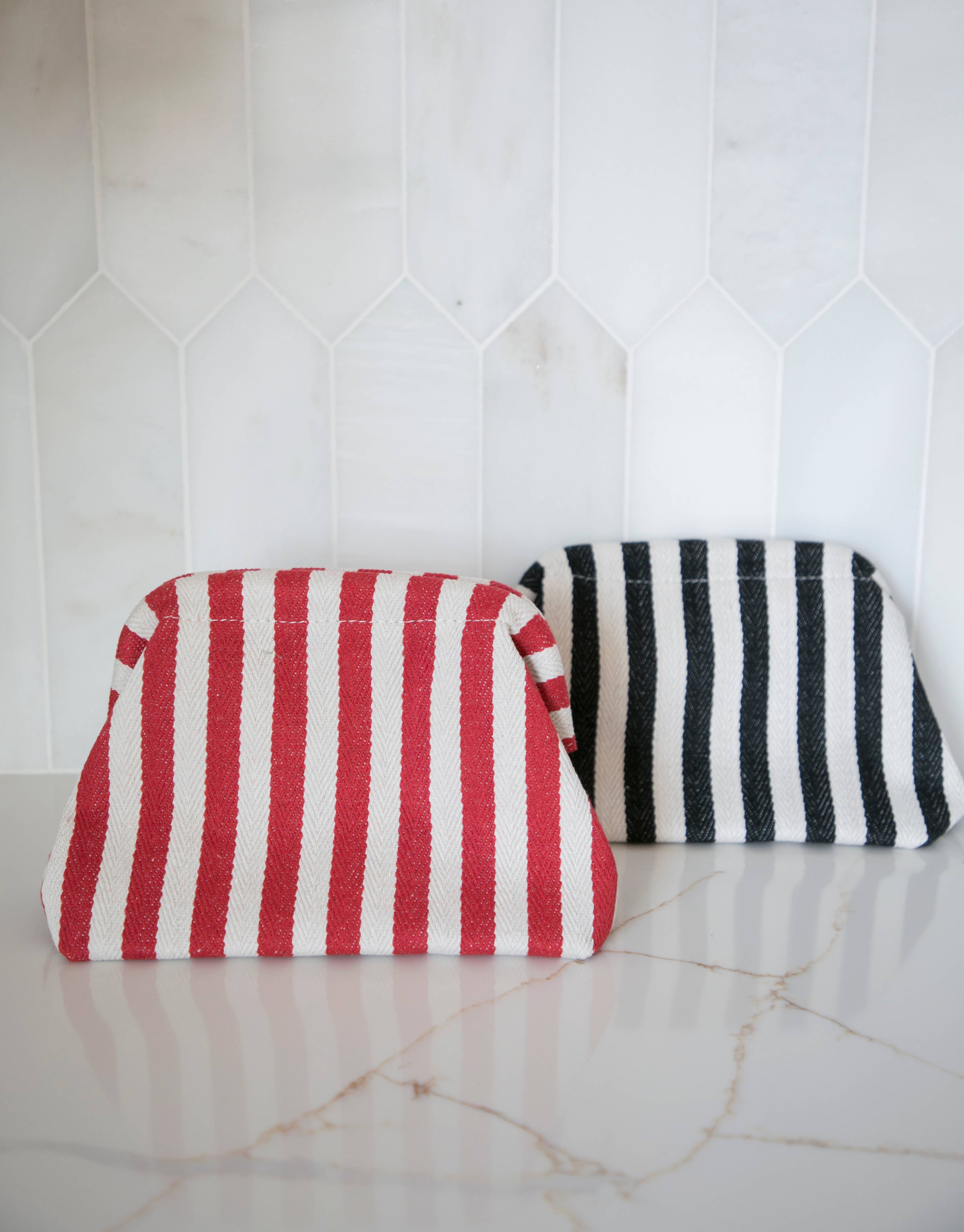 Cute Striped Makeup Pouch