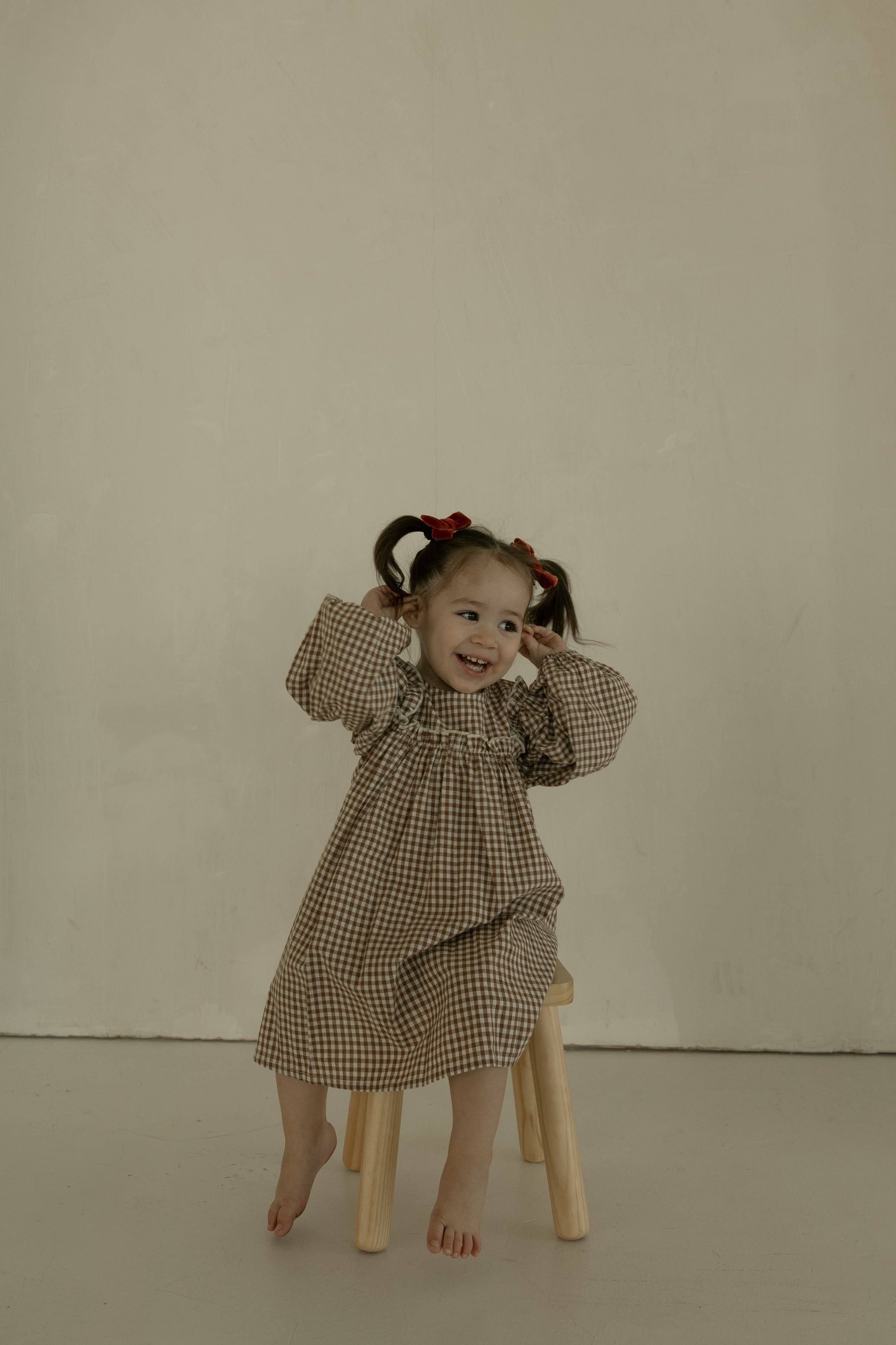 Child Long Sleeve Dress | Honey Gingham