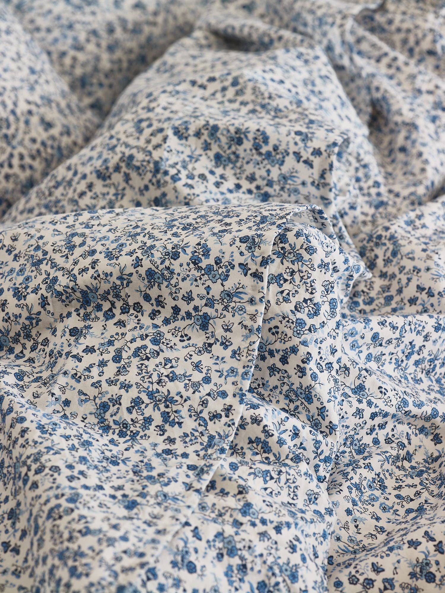 PRE ORDER | Blue Mini Meadow Cotton Flat Sheet