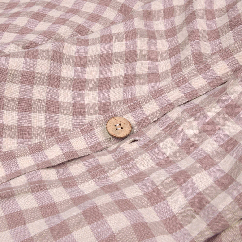 PRE ORDER | Elderberry Gingham Linen Blend Duvet Cover