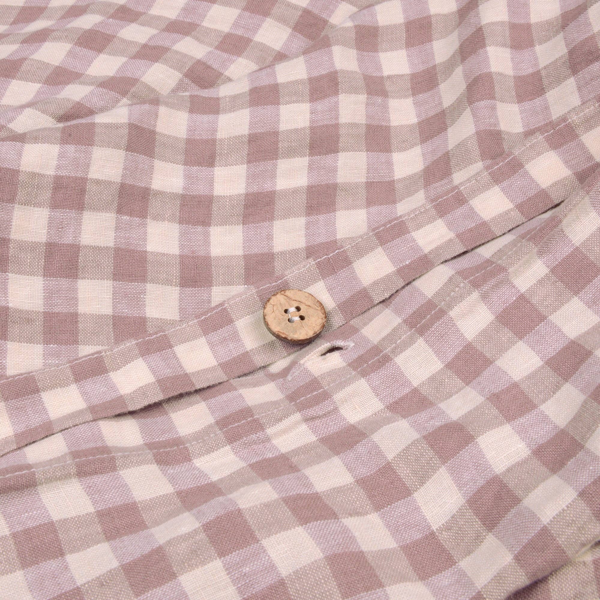 PRE ORDER | Elderberry Gingham Linen Blend Duvet Cover