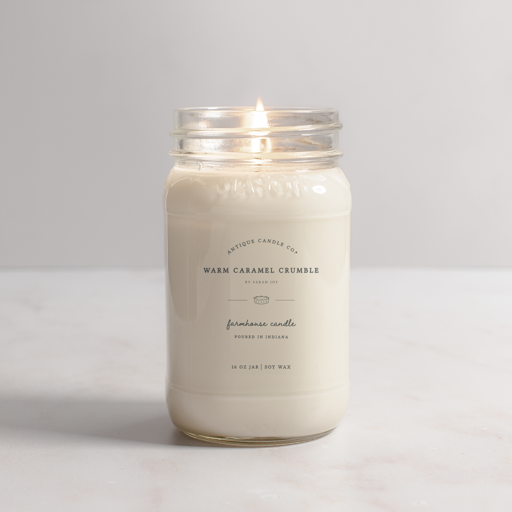 Warm Caramel Crumble - Soy Wax Mason Jar Candle