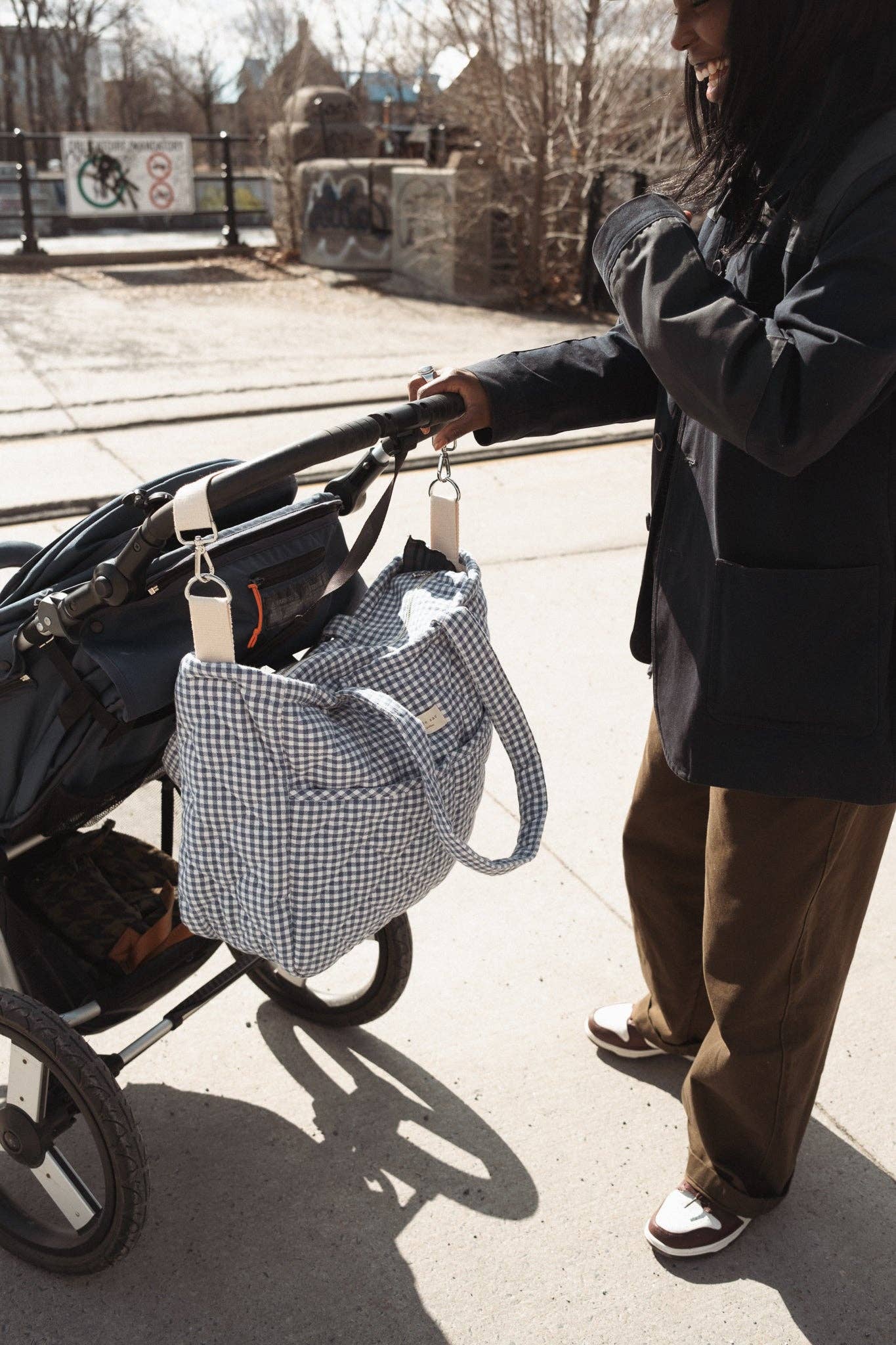 Organic cotton diaper bag - Gingham collection