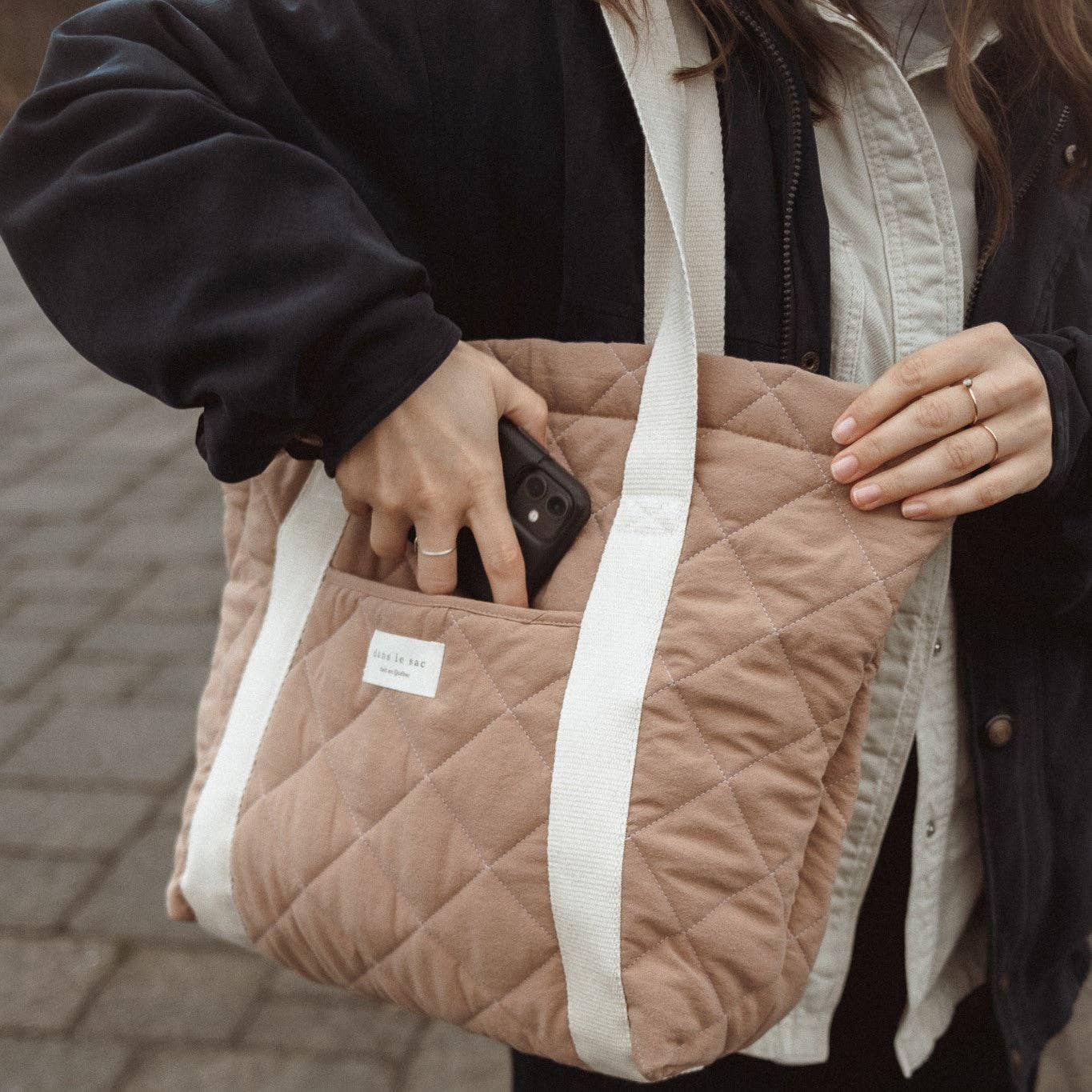 Quilted everyday tote