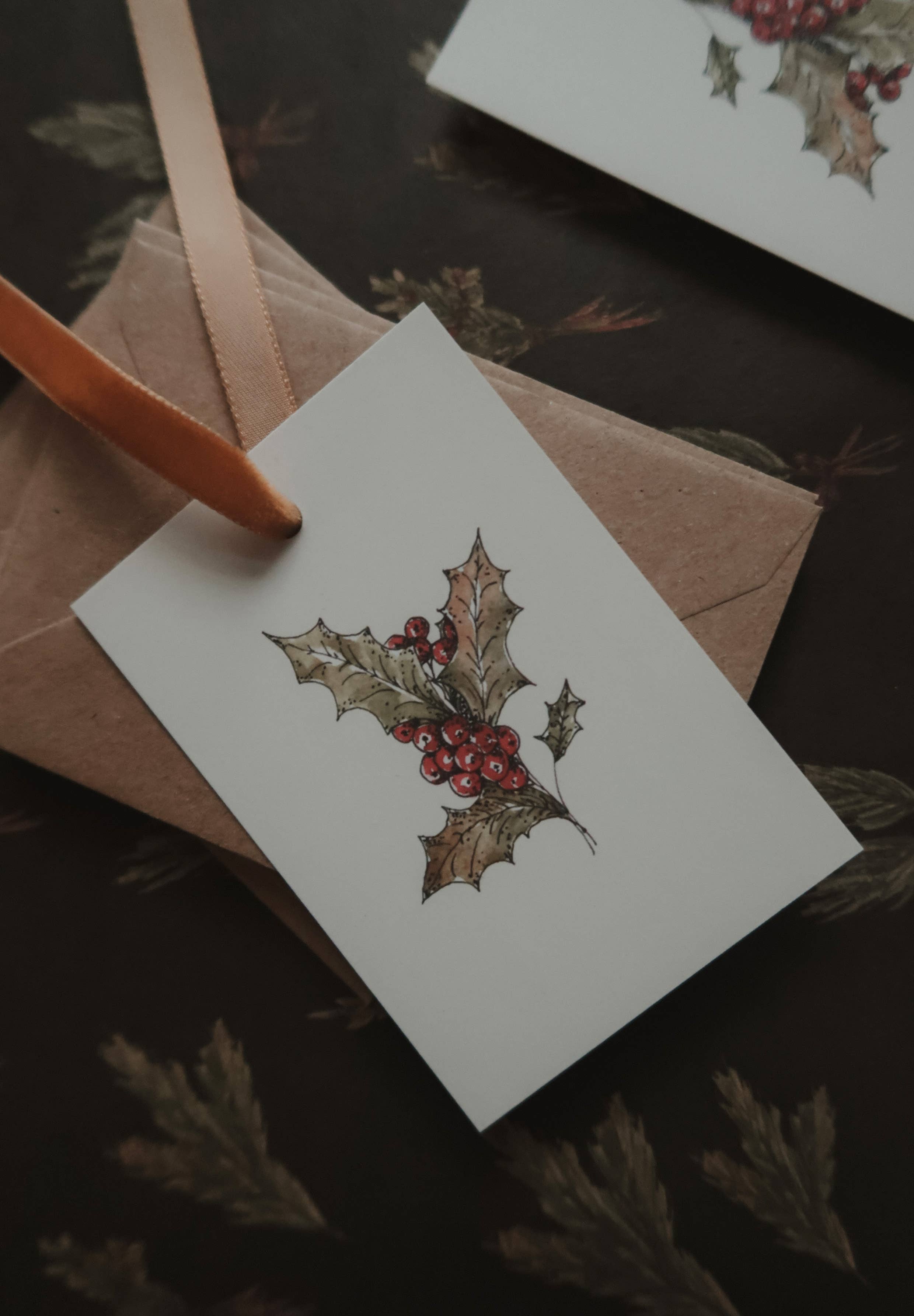 Winter floral Small Flat Card