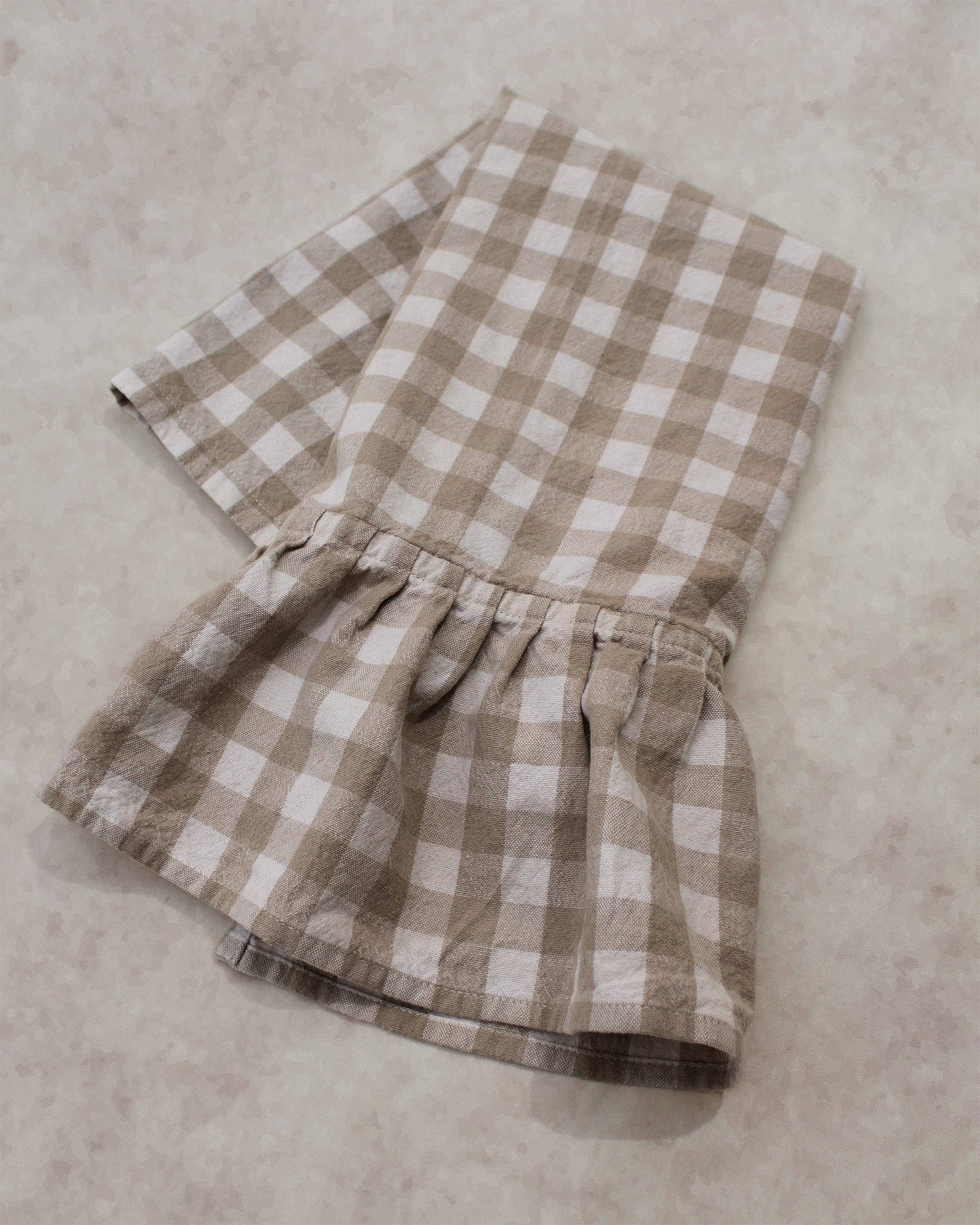 Hazelnut Ruffled Gingham Dish Towel