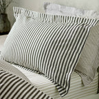 Hebden Mélange Stripe 100% Cotton Duvet Cover Set Black