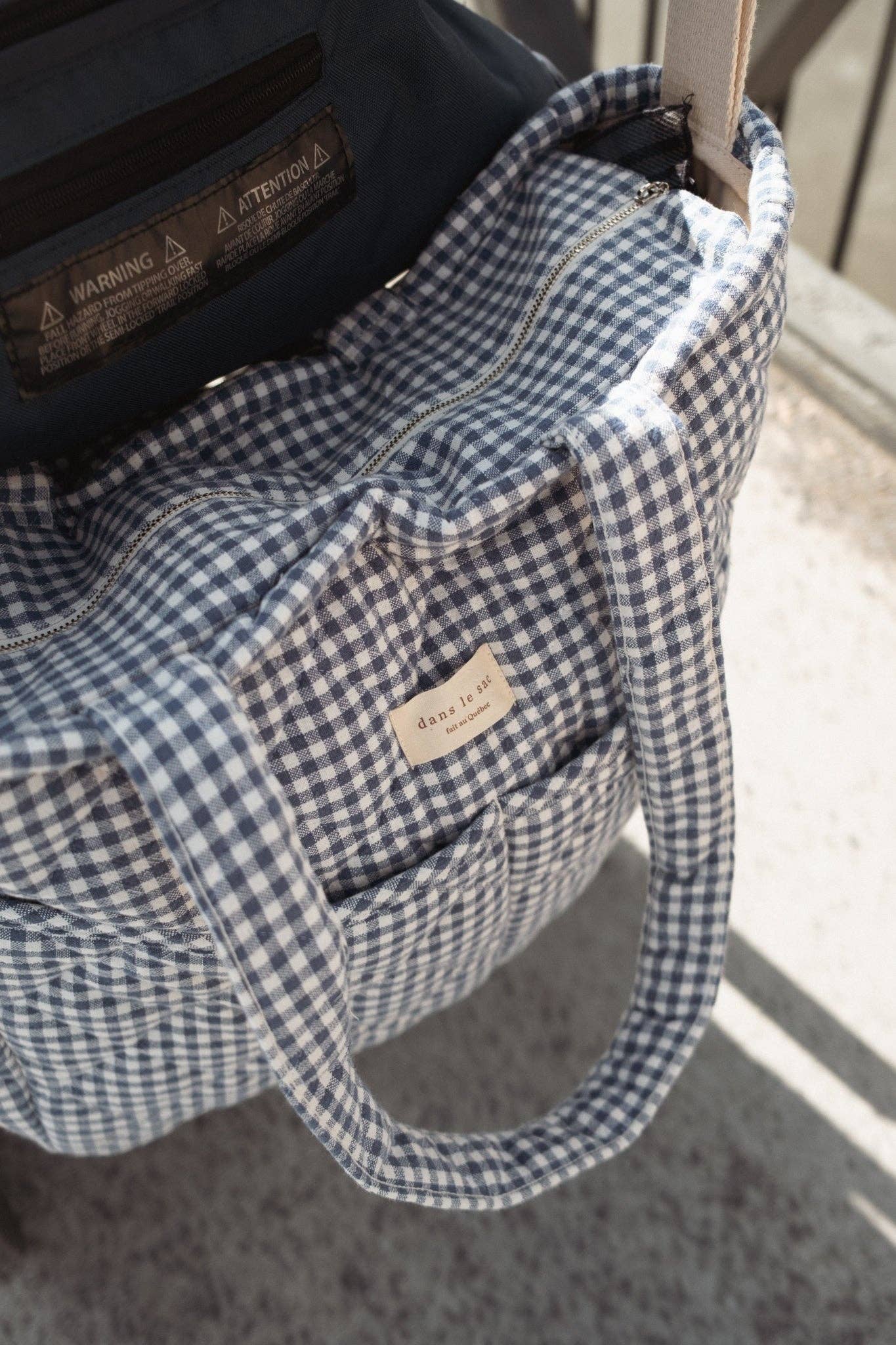Organic cotton diaper bag - Gingham collection