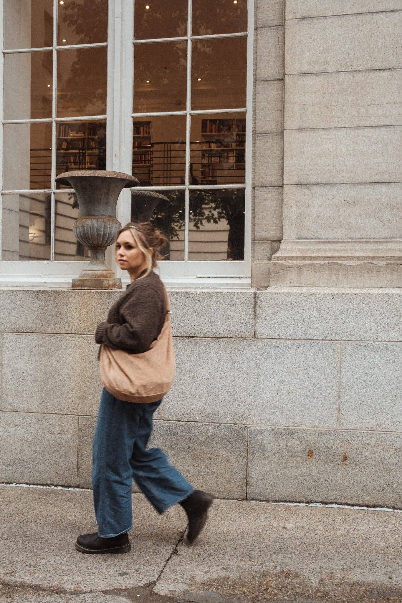 Crescent corduroy crossbody bag