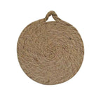 Round Woven Natural Trivets with Handle