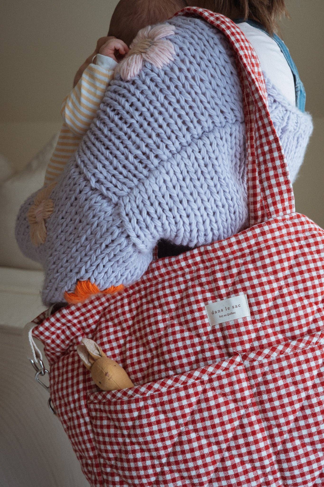 Organic cotton diaper bag - Gingham collection
