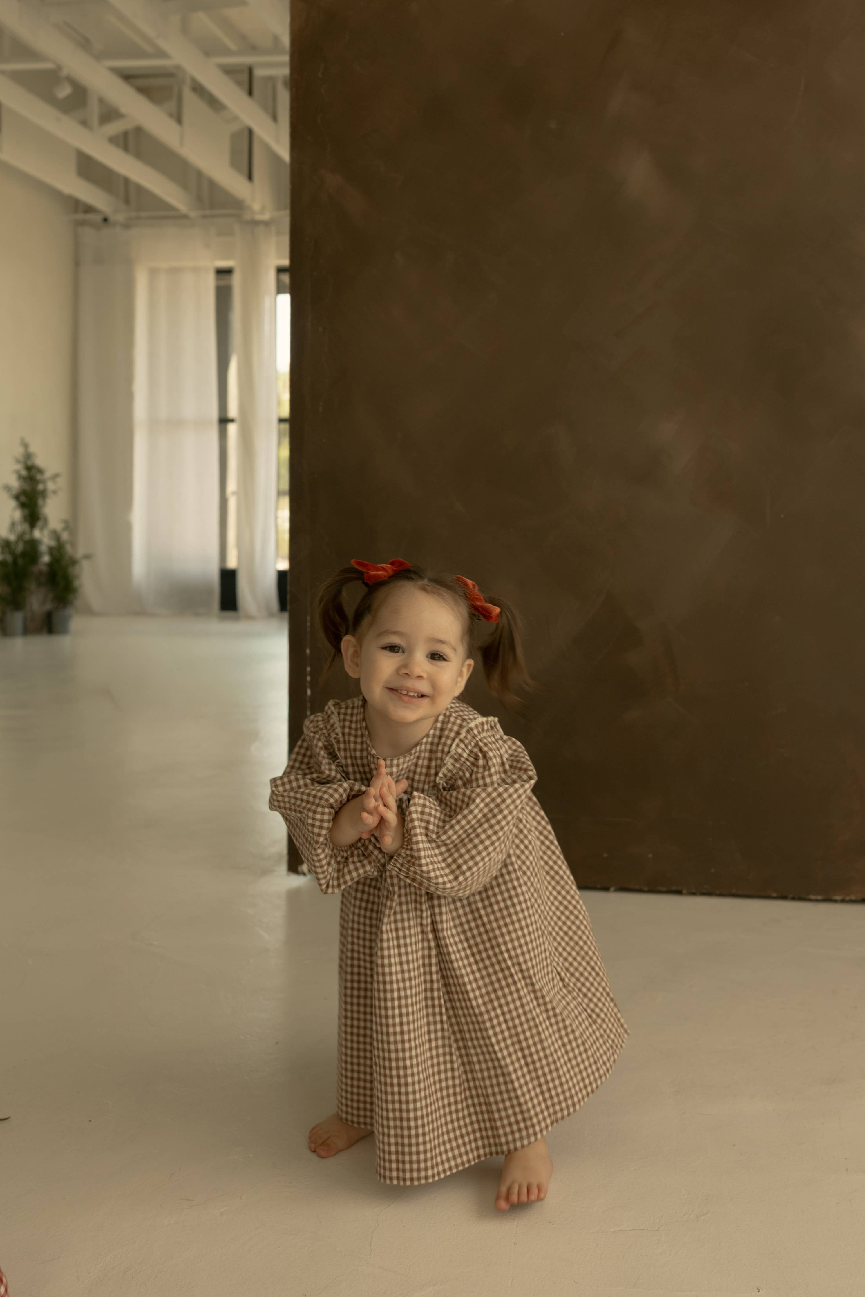 Child Long Sleeve Dress | Honey Gingham