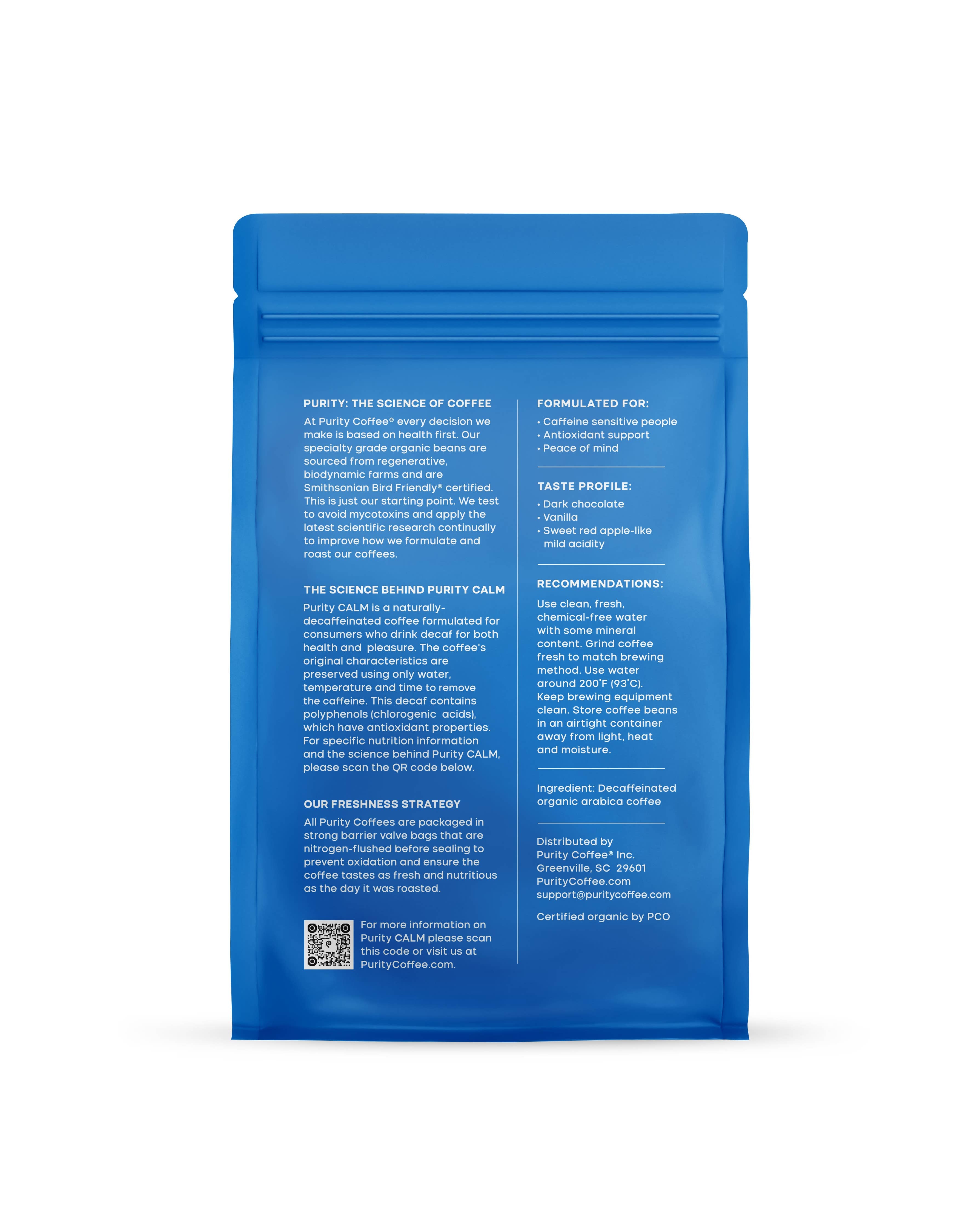 CALM: Decaf Whole Bean Coffee - 12oz Bag