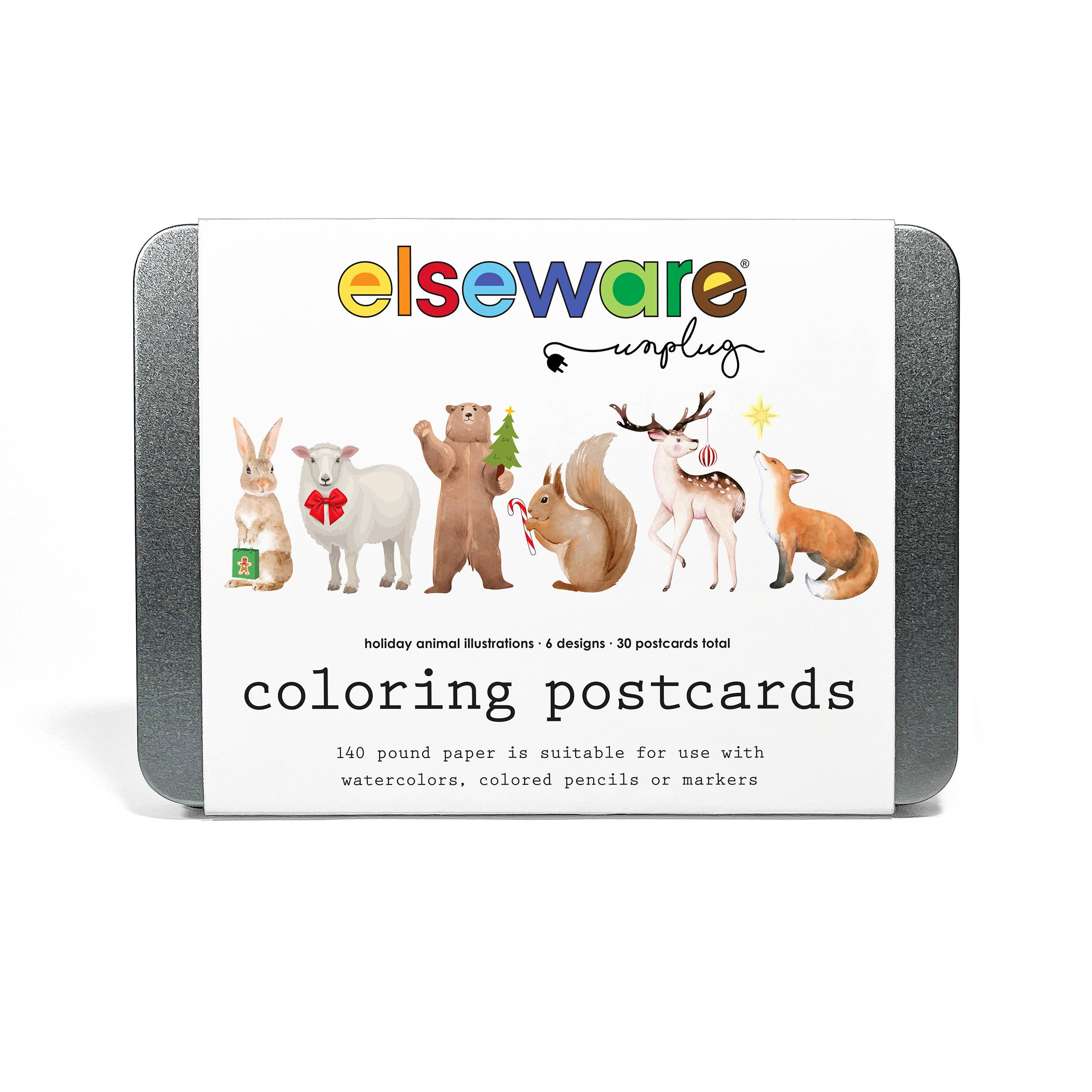 Coloring Postcards w/ 6 Winter Animal Designs (30cards)
