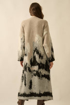 Mountain Jacquard-Knit Open-Front Cardigan