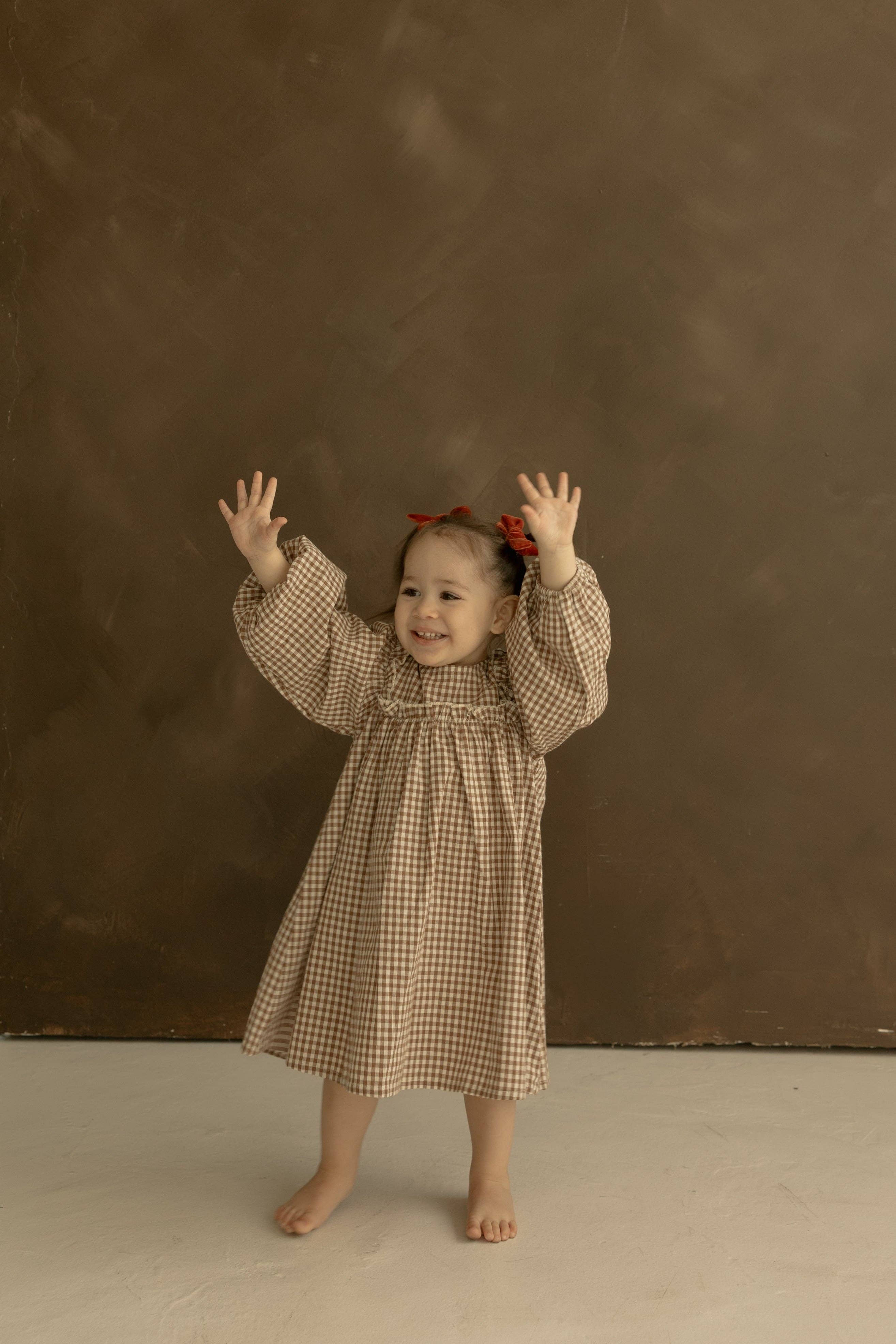 Child Long Sleeve Dress | Honey Gingham