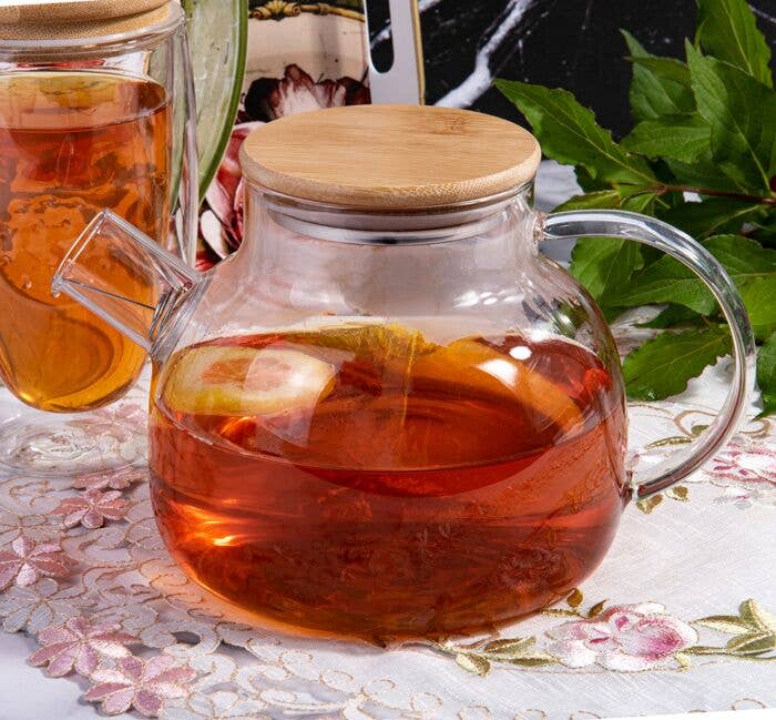 Glass See Through Teapot with Cork Lid