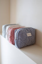 Organic cotton quilted pouch - Gingham collection