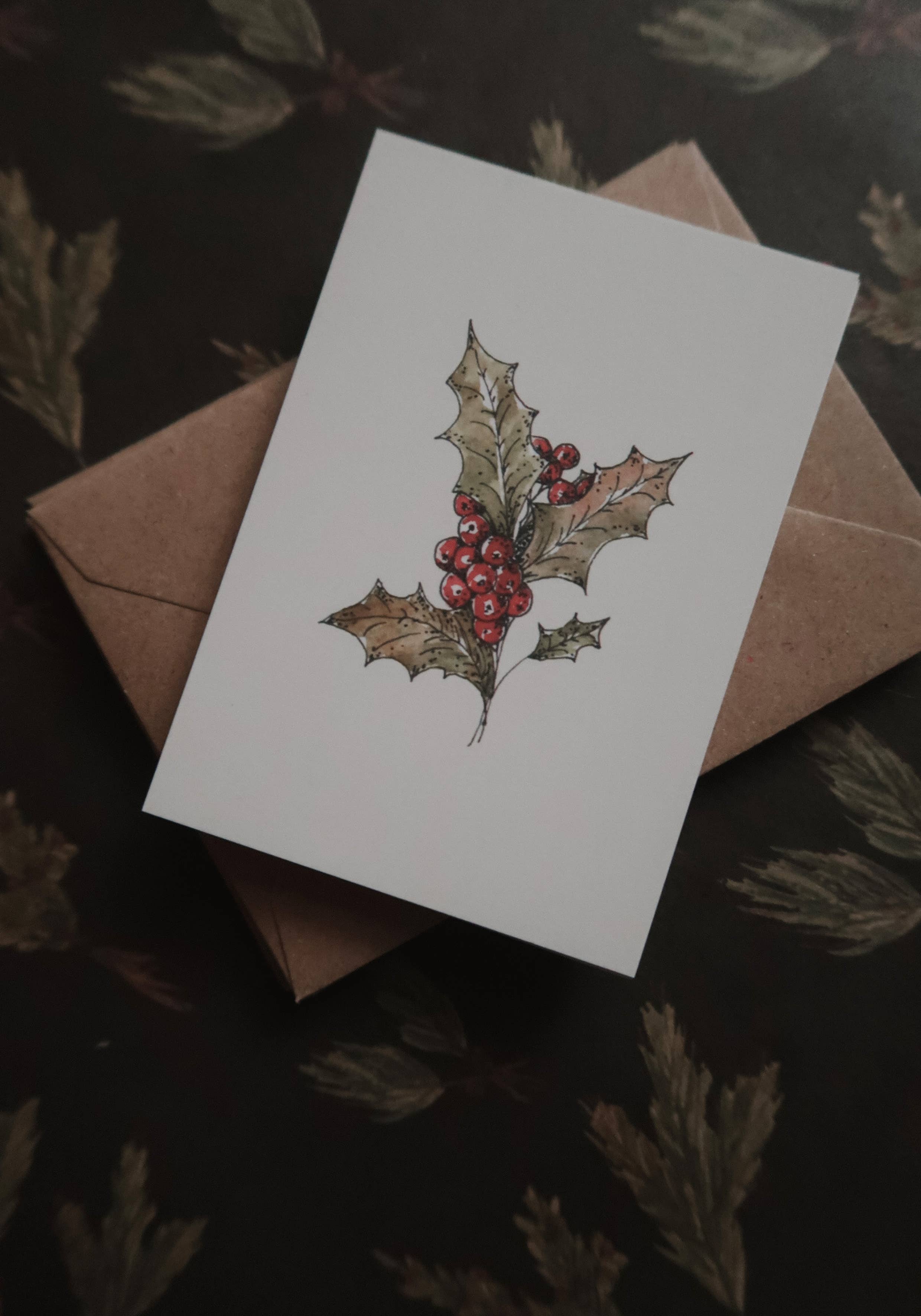 Winter floral Small Flat Card