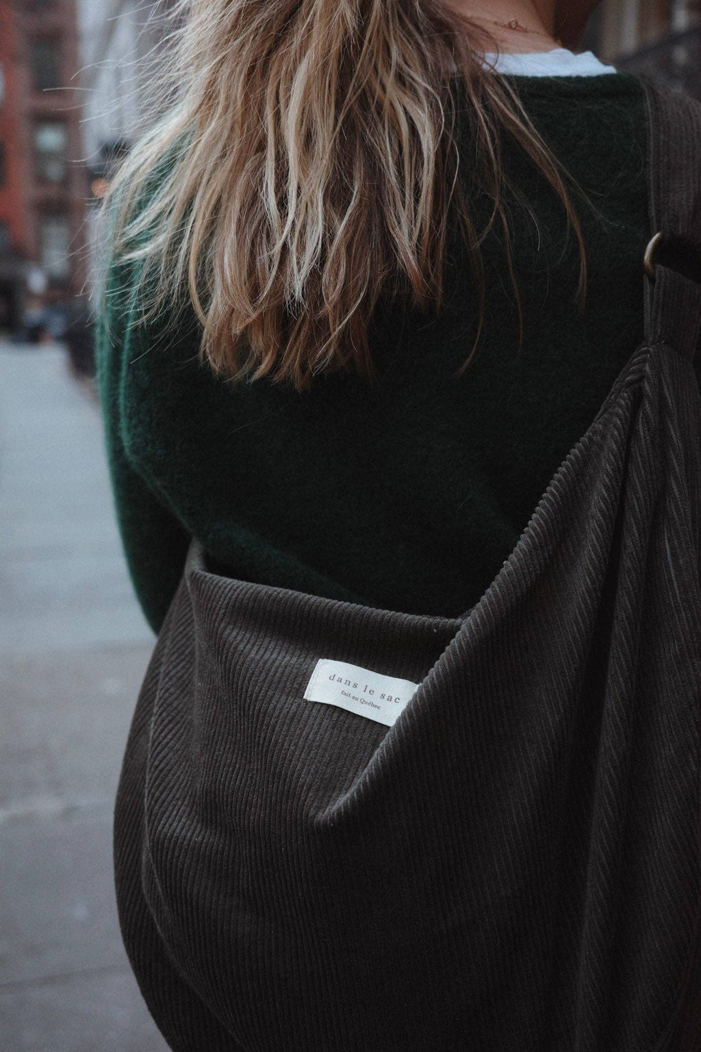 Crescent corduroy crossbody bag