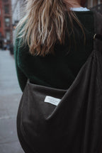 Crescent corduroy crossbody bag