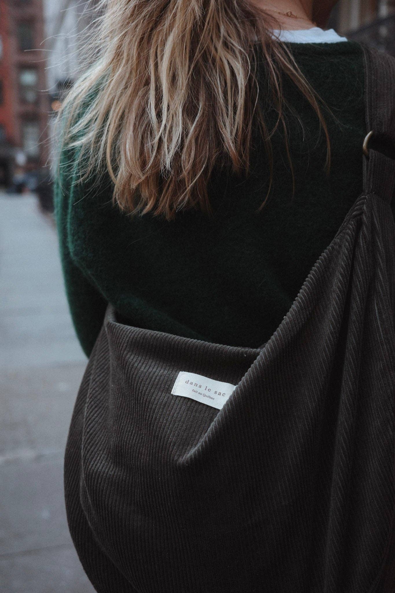 Crescent corduroy crossbody bag