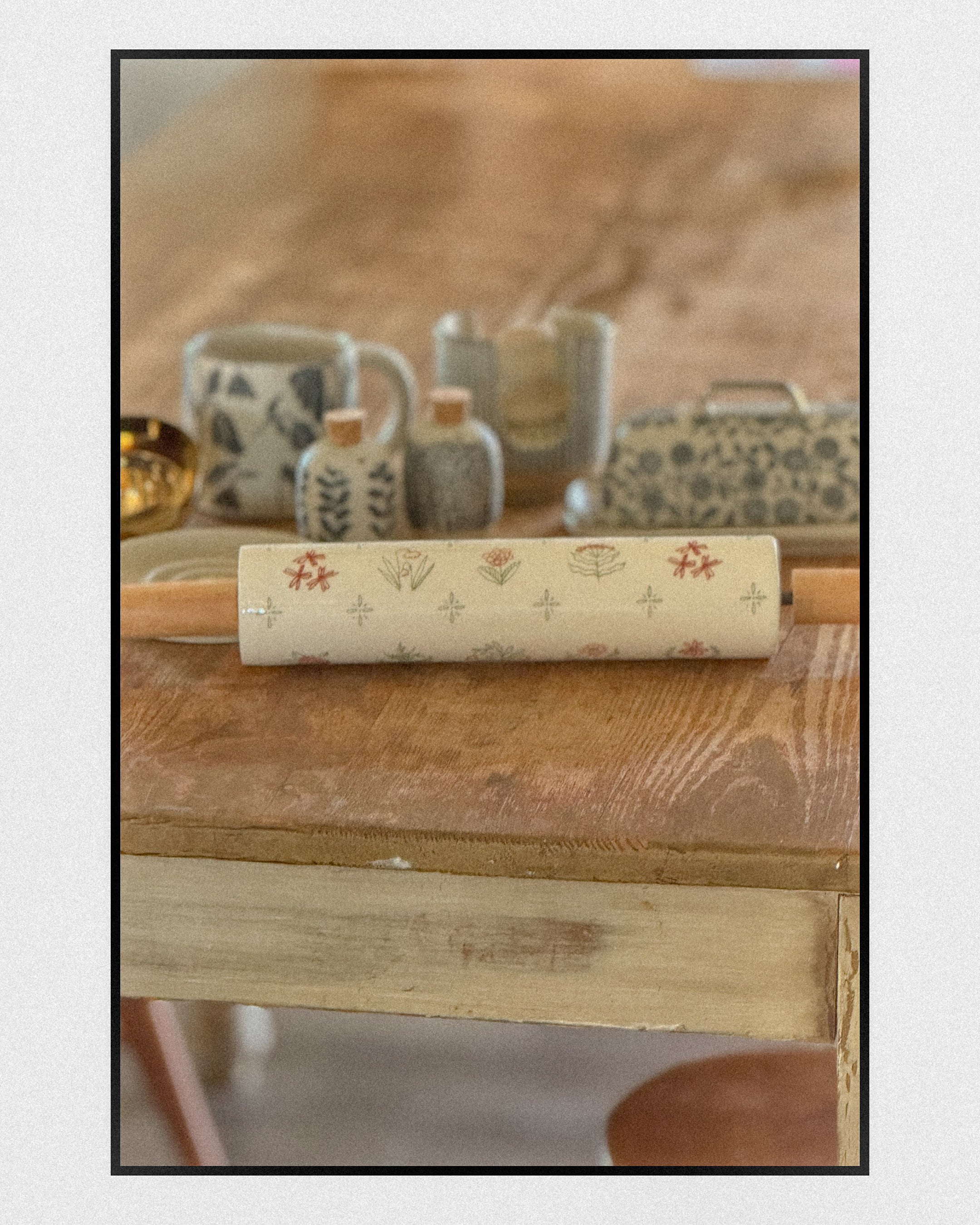 Camellia Stoneware Rolling Pin