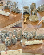 Camellia Stoneware Rolling Pin