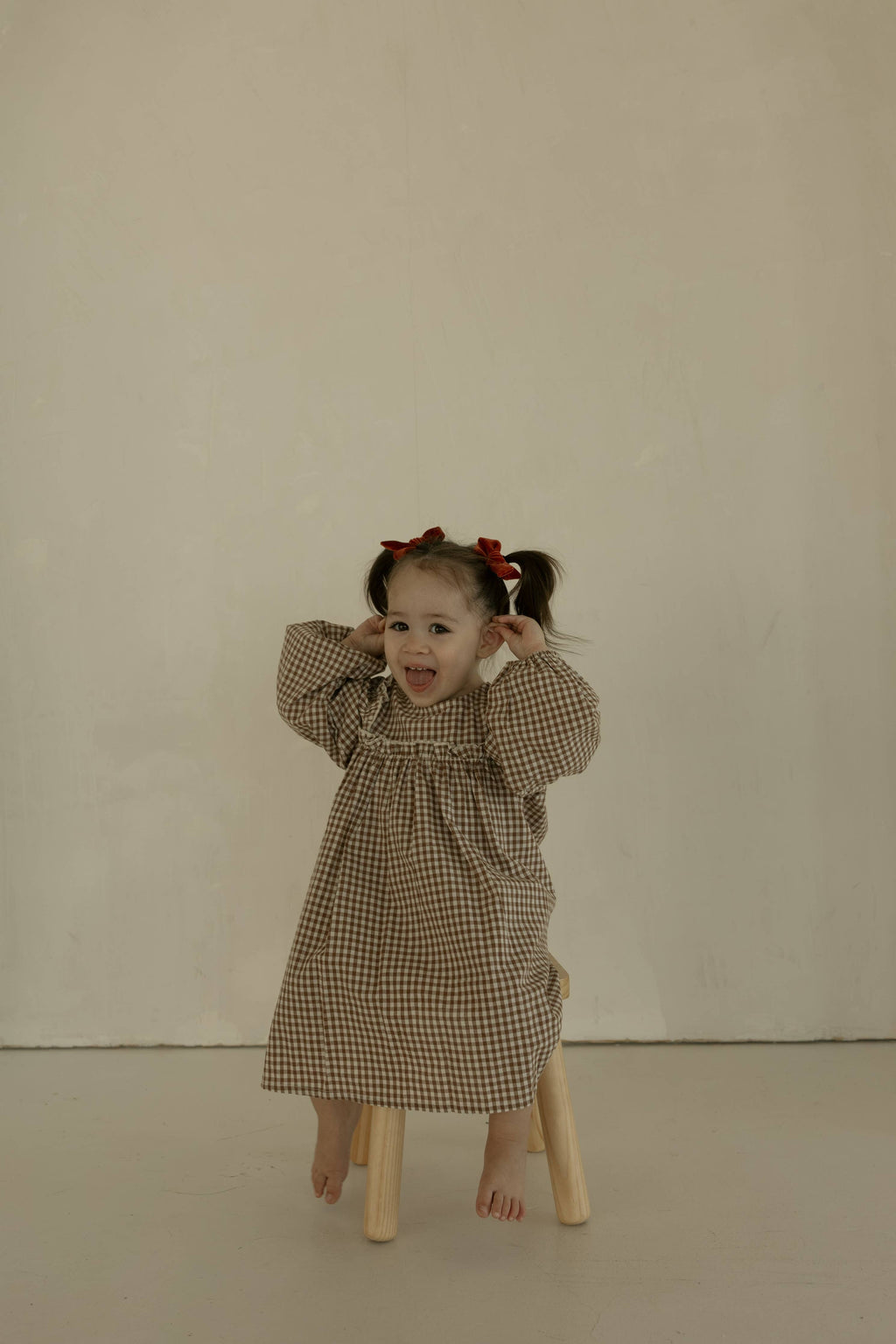 Child Long Sleeve Dress | Honey Gingham
