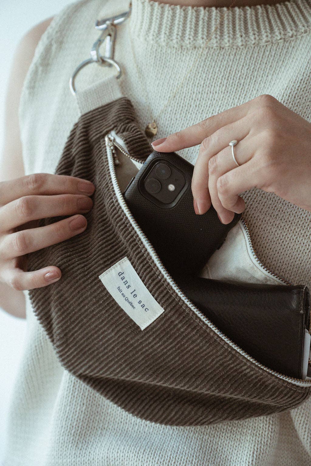 Corduroy belt bag