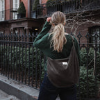Crescent corduroy crossbody bag