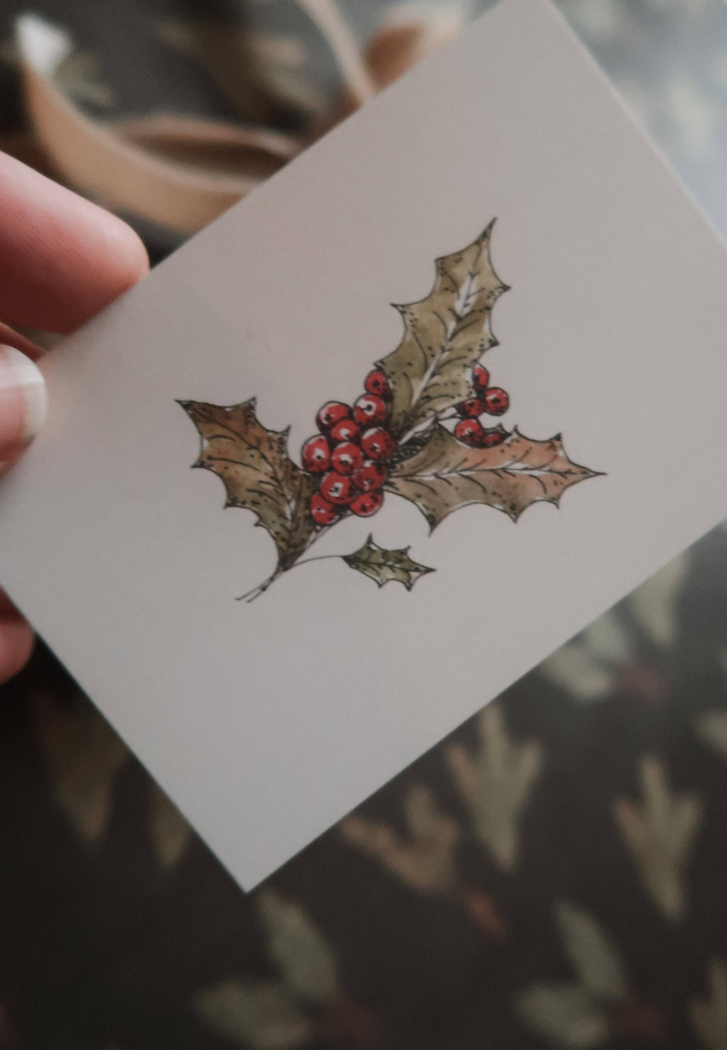 Winter floral Small Flat Card