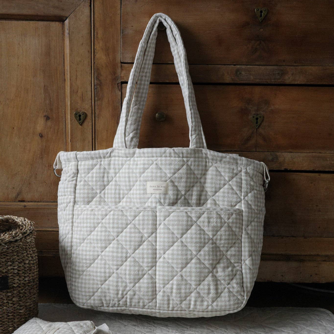 Organic cotton diaper bag - Gingham collection