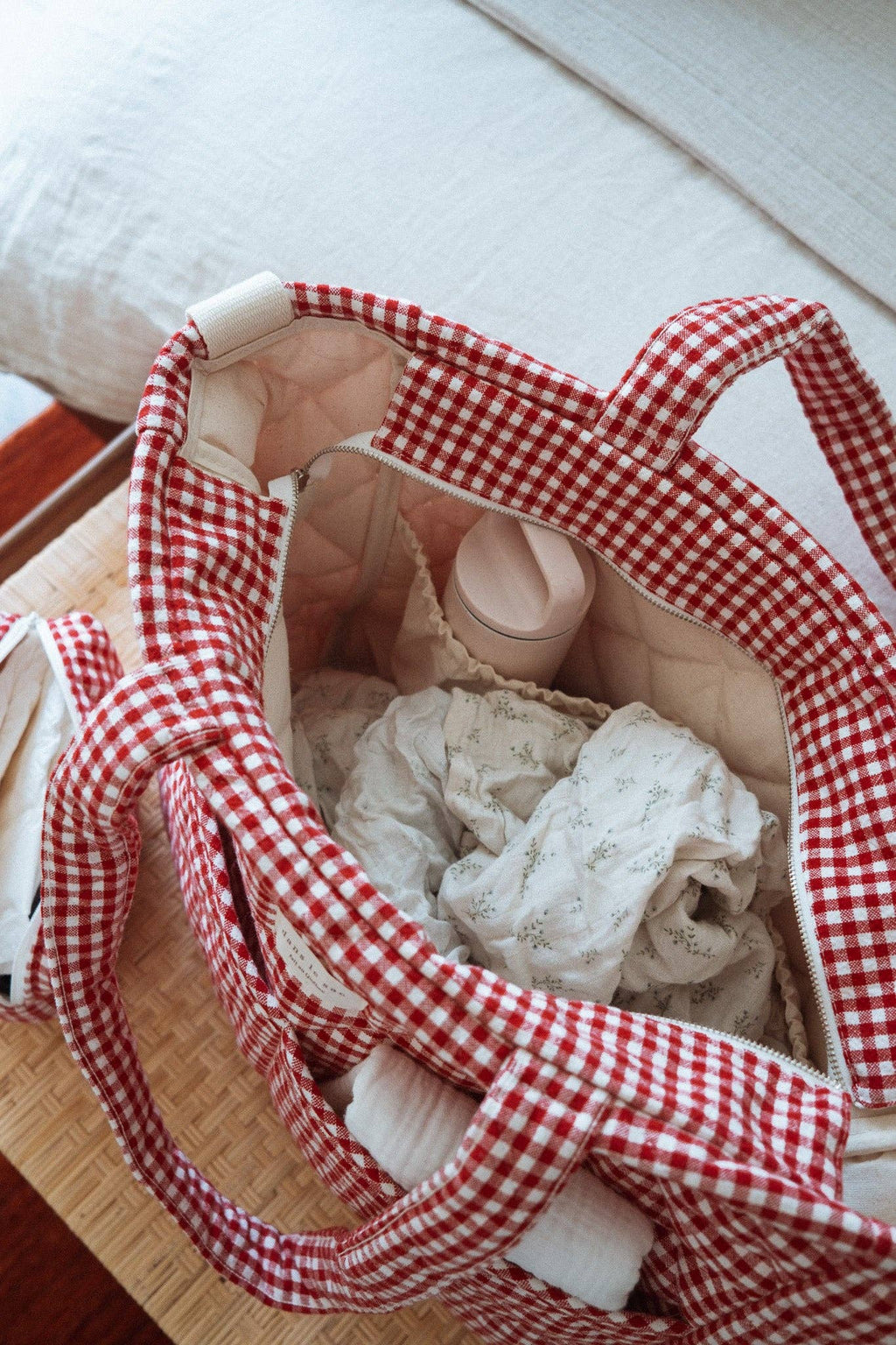 Organic cotton diaper bag - Gingham collection