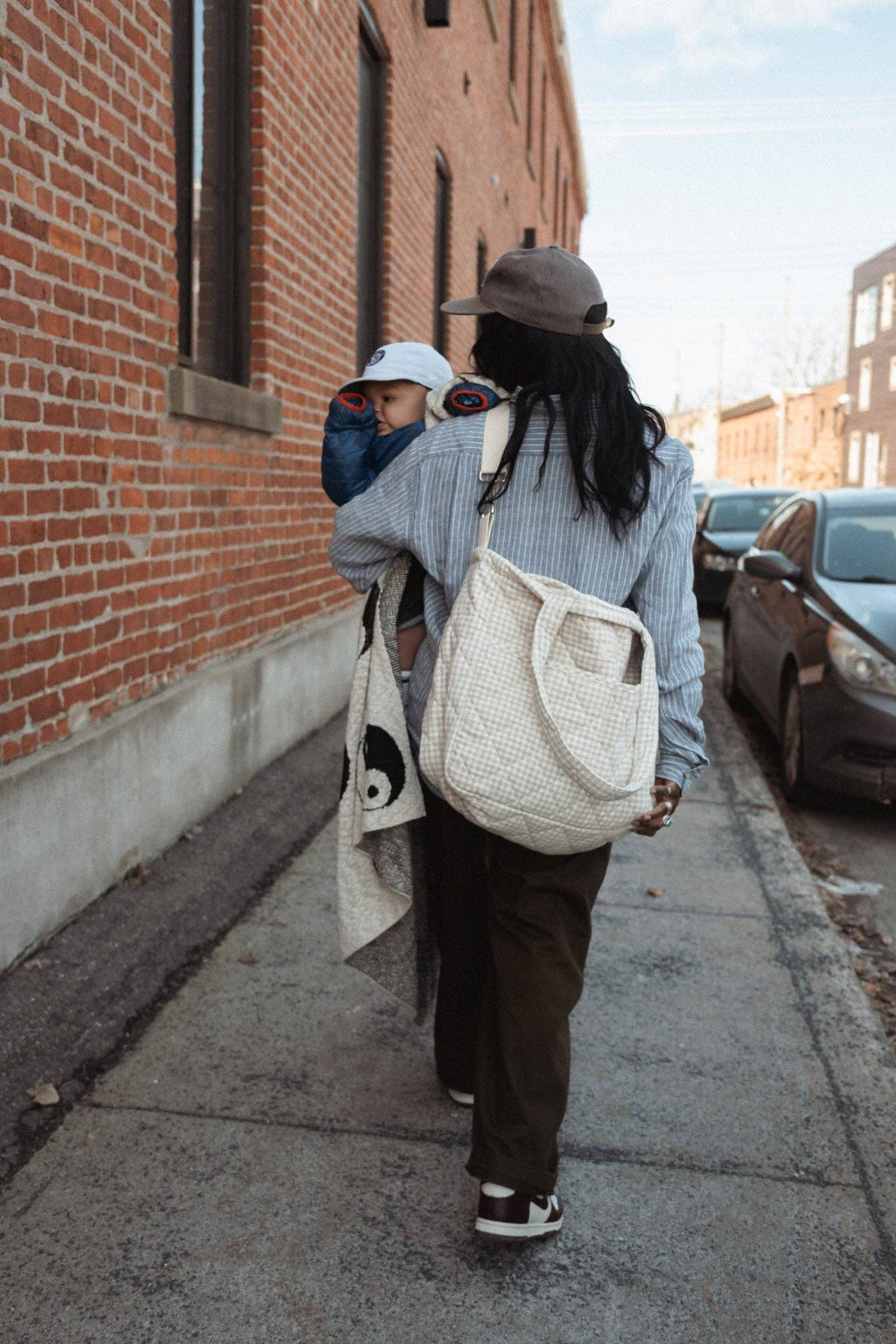 Organic cotton diaper bag - Gingham collection