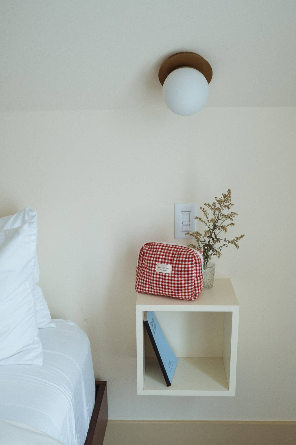 Organic cotton quilted pouch - Gingham collection