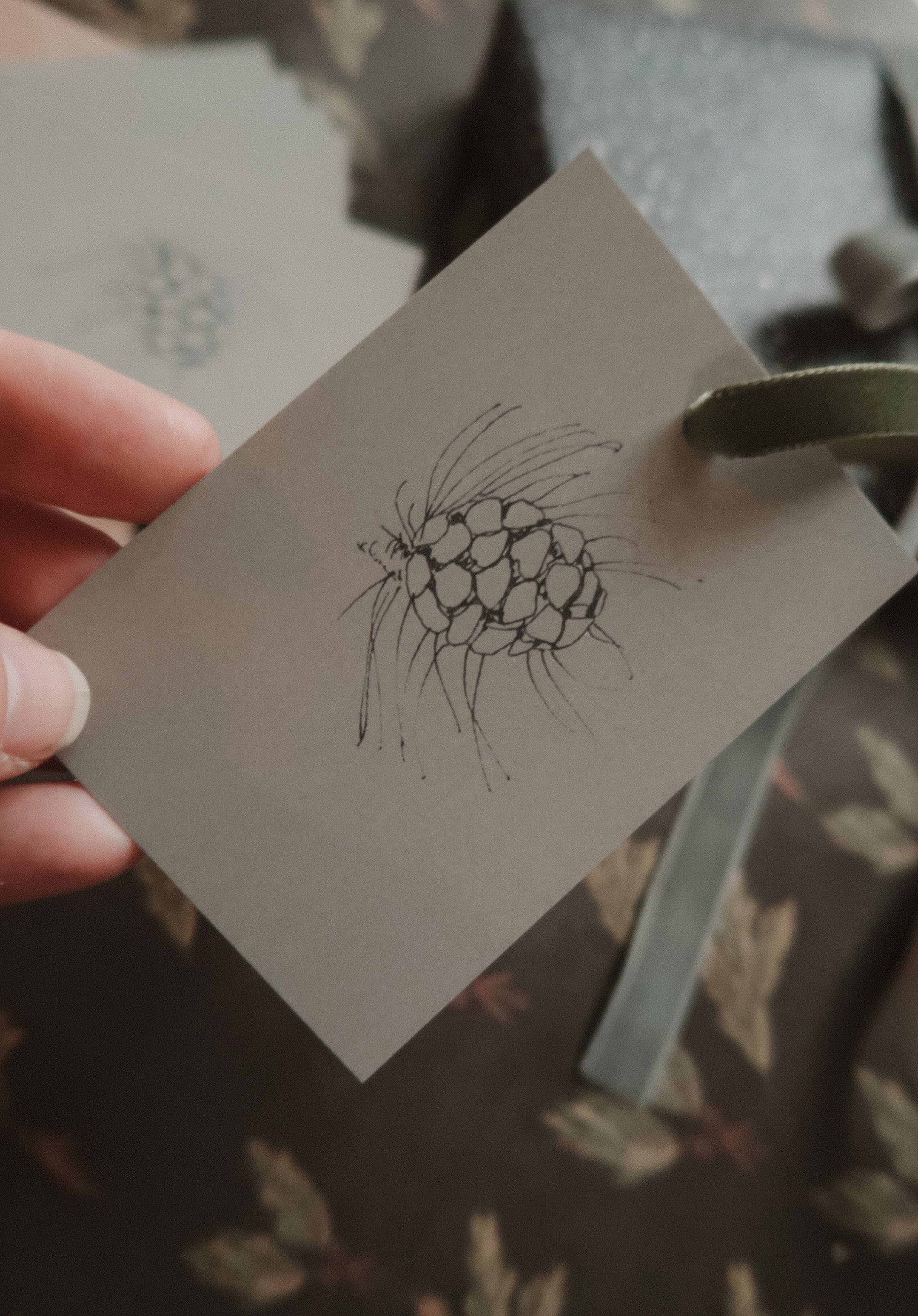 Pine cone Small Flat Card